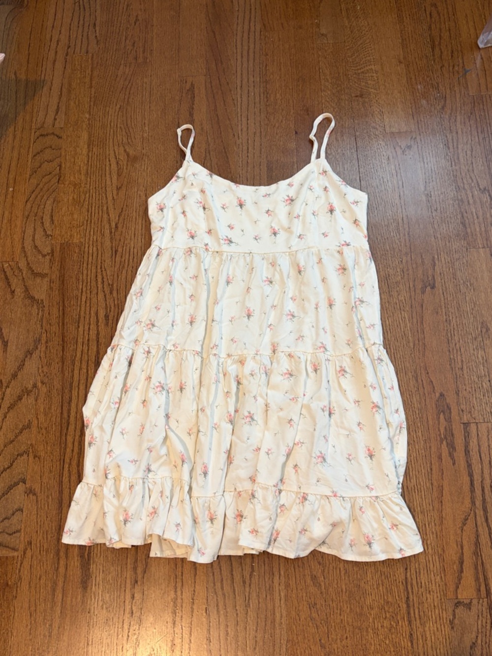 Brandy Melville Cream Floral Tiered Sundress - OS